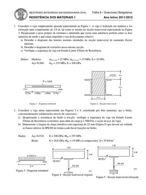 Resistência Dos Materiais 1 Ano Letivo 2011 2012 Mestrado Integrado Em