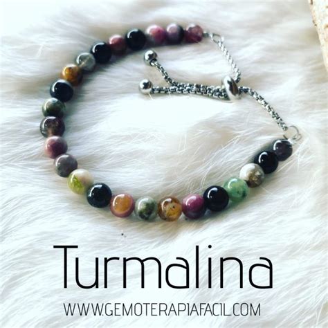 Pulsera Turmalina Multicolor Cierre Acero Gemoterapia F Cil