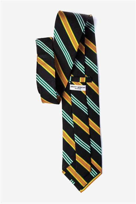 Black Yellow Repp Stripe Tie Ties