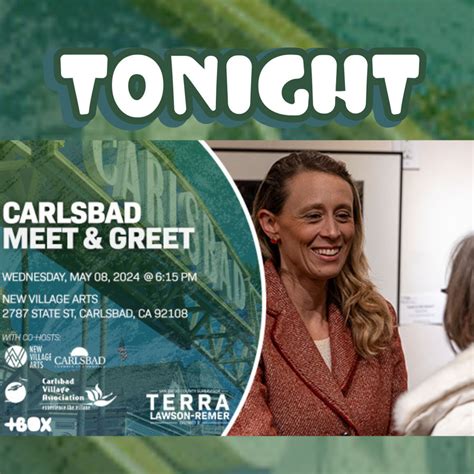 Tonight Meet And Greet With Supervisor Terra Lawson Remer Carlsbad