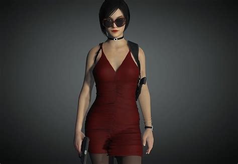 3D Model Ada Wong From Resident Evil VR AR Low Poly Rigged Animated