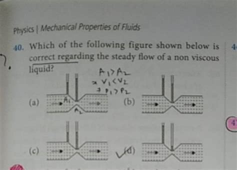 Physics Mechanical Properties Of Fluids 40 Which Of The Following Figu