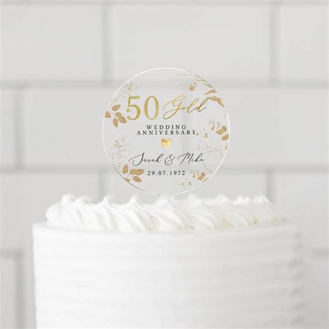 50th Wedding Anniversary Cake Toppers