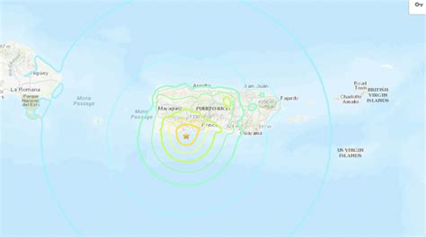 Puerto Rico Earthquake Map