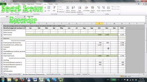 Household Budget Spreadsheet Excel Throughout Household Budget