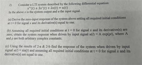 Solved Consider A Lti System Described By The Following