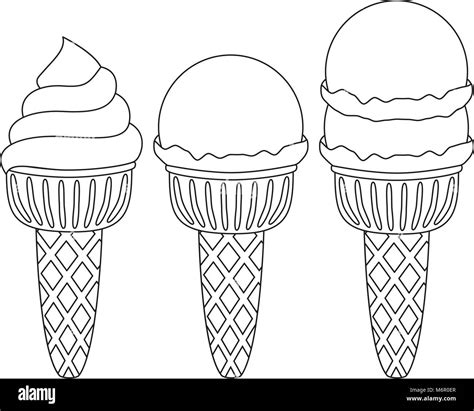 Dessin À Colorier Cornet De Glace Coloriage Et Illustration De Glaces