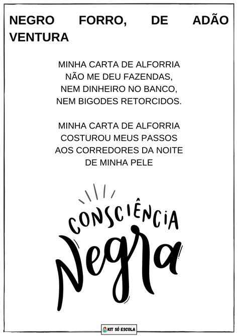 Poemas Para Trabalhar O Dia Da Consci Ncia Negra S Escola