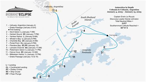 Antarctica in Depth SE Voyage Map January 4 2023-January 15 2023 by ...