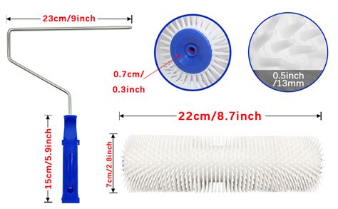 Inch Latex Floor Self Leveling Screed Spiked Roller For Epoxy Floor