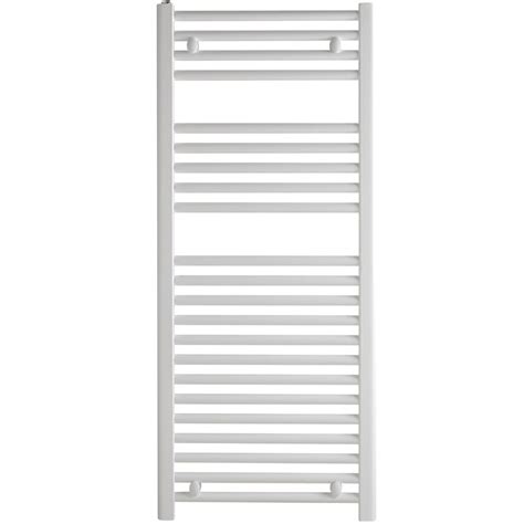 Bray Straight White CP Electric Heated Towel Rail Prefilled IPX6