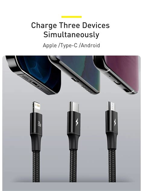 Baseus Rapid Series In Fast Charging Data Cable W Pd Type C Micro