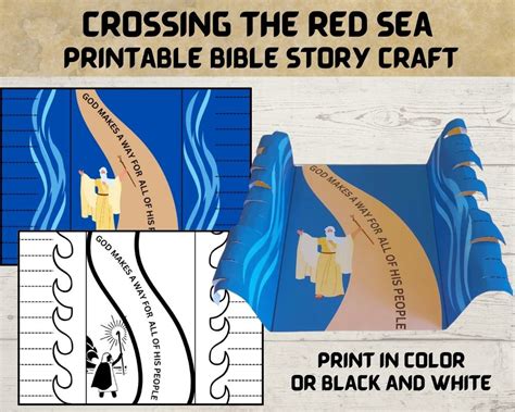 Crossing The Red Sea Printable Sunday School Craft Bible Story