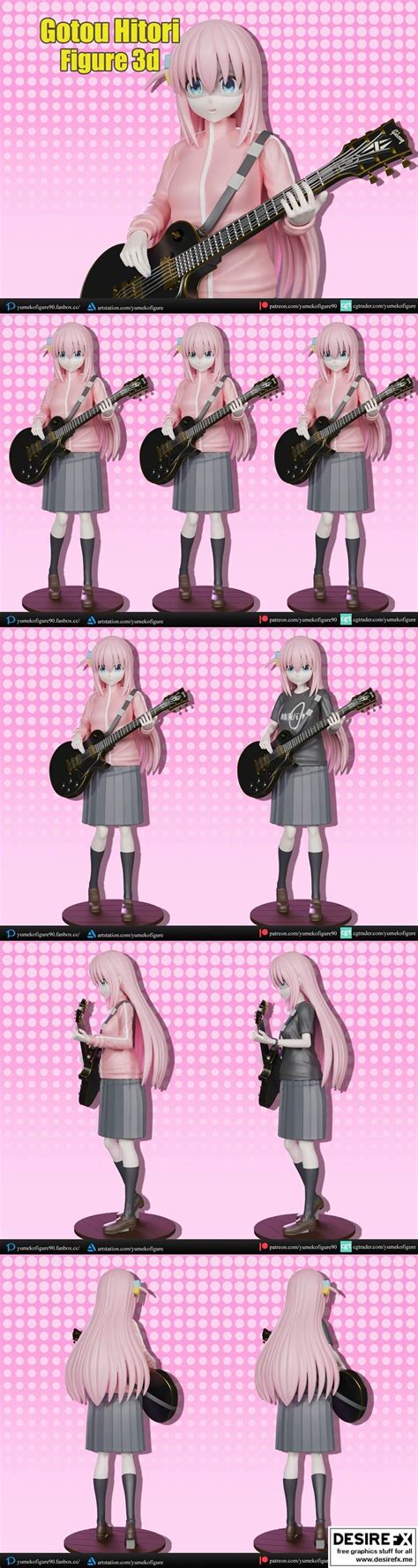 Desire Fx 3d Models Gotou Hitori Bocchi The Rock Figure 3d Print