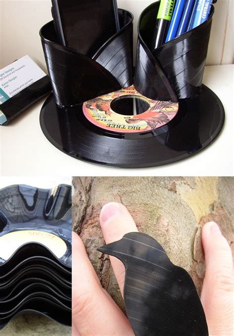 Old Records Turned Wine Holder Trashy Crafters Blog Vinyl Record