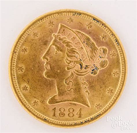 1884 S Liberty Head Five Dollar Gold Coin Sold At Auction On 25th