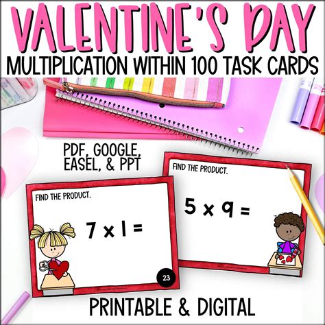 Valentine S Day Multiplication Facts Task Cards Curious Classroom Adventures