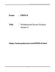 Professional Scrum Product Owner II PSPO II Dumps Pdf The Safer