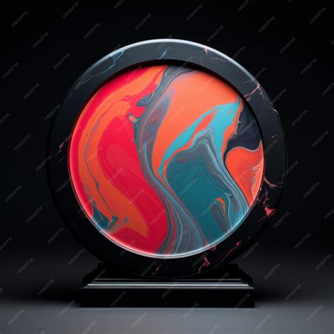 Premium Photo Colorful Marble Minimalistic Round Picture Frame