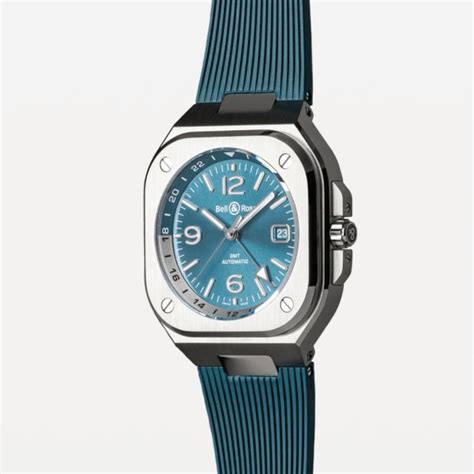 Bell Ross BR 05 GMT Skye Blue Automatique Caoutchouc 41 Mm Lepage