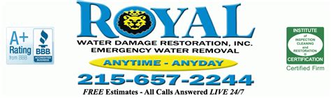 Royal Water Flood Sewage Damage Restoration Service Within 45