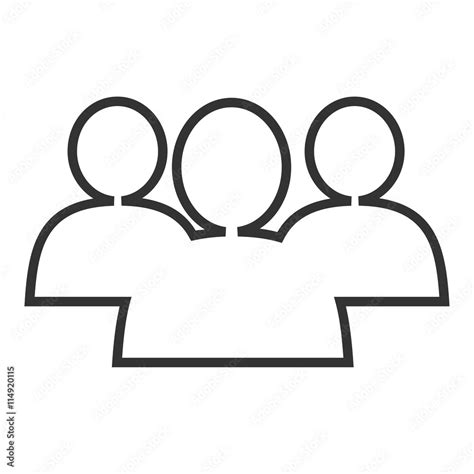 Group Of Three People Share Symbol Group Of People Flat Icon Vector