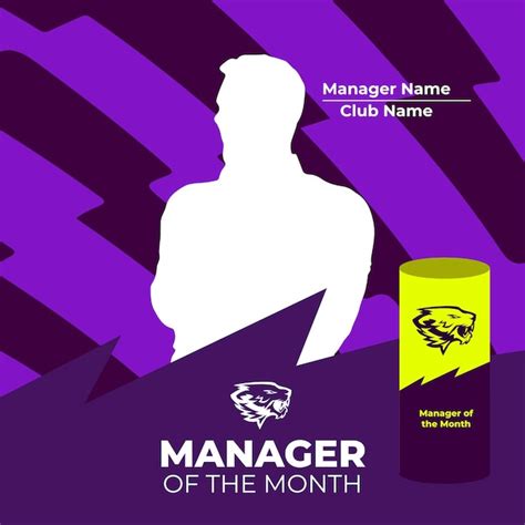 Premium Vector | Best football manager of the month award in english ...