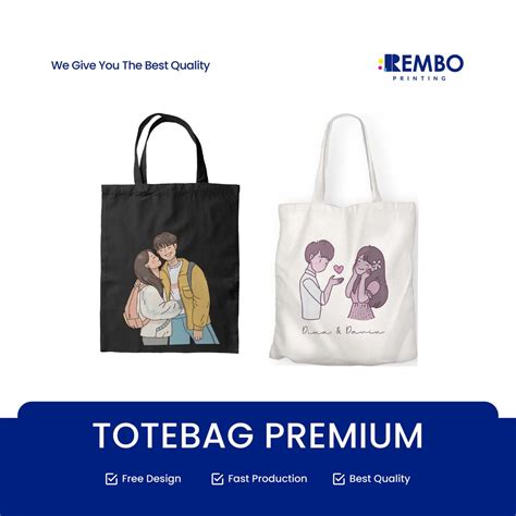 Jual Totebag Couple Bahan Premium Totebag Custom Tote Bag Pasangan