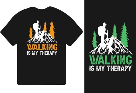 Hiking T Shirt Design Wild Mountain Hiker And Adventure Silhouettes