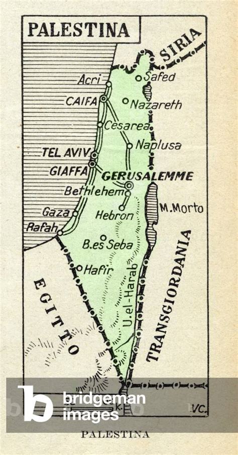 Image of Political map of Palestine and Israel - Italian atlas of