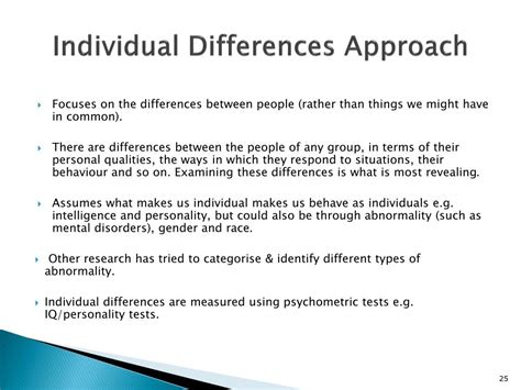 PPT INDIVIDUAL DIFFERENCES APPROACH PowerPoint Presentation Free