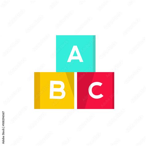 ABC cubes vector illustration, building blocks with alphabet English ...