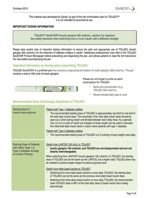 Fillable Online This Material Was Developed By Sanofi As Part Of The