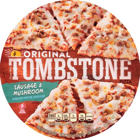 TOMBSTONE Original Sausage Mushroom Frozen Pizza 22 Oz Pack Meat