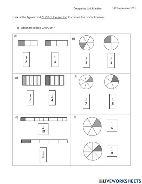 Fraction exercise for Grade 2 | Live Worksheets - Worksheets Library