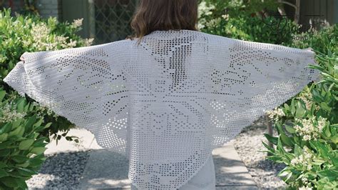 Filet Crochet Butterfly Wings Shawl Youtube