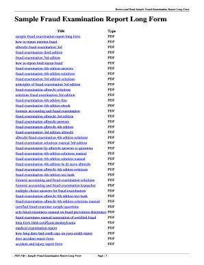 Fillable Online Sample Fraud Examination Report Long Form Sample Fraud