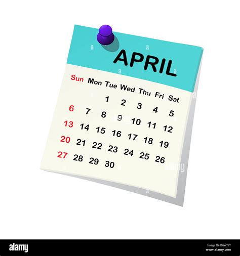 2014 Calendar For April Stock Photo Alamy