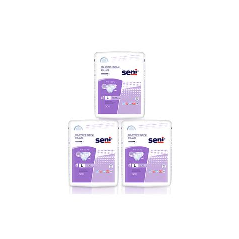Super Seni Plus pieluchomajtki Large 3x 30 sztuk