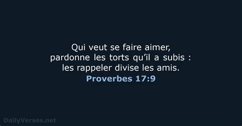 22 Septembre 2024 Verset Biblique Du Jour BDS Proverbes 17 9