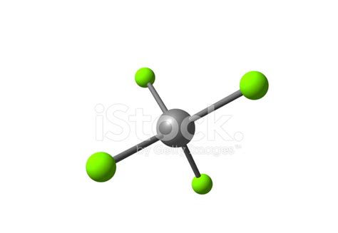 Tetrachloromethane Moleküler Yapısı Üzerinde Beyaz Izole Stok Fotoğraf ...