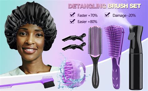 10pcs Detangling Brush For Black Natural Hair Curly Hair