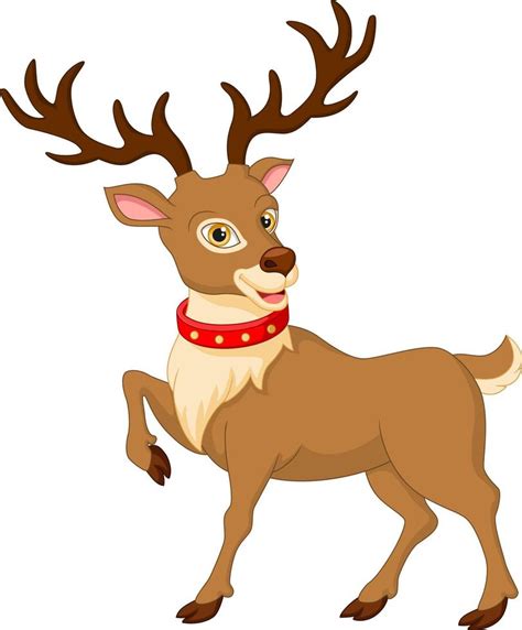 Cartoon funny reindeer isolated on white background 4991865 Vector Art ...