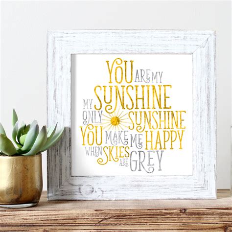 You Are My Sunshine Watercolor Print Kids Wall Art Etsy