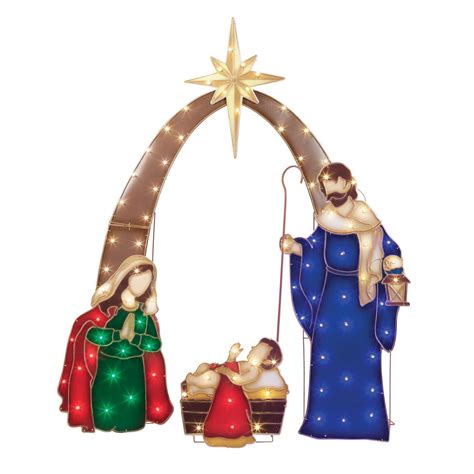 Holiday Time Set of 4 Light-up LED Nativity Scene, with 110 LED Lights ...