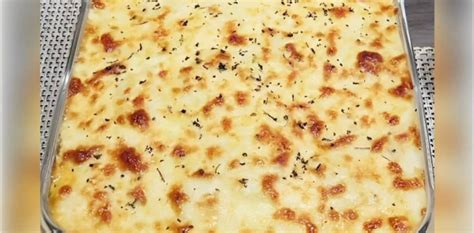 Batata Gratinada No Forno Com Creme De Leite Queijo E Bacon Fácil E