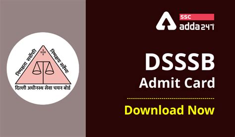 DSSSB Admit Card For Various Operator Posts : Download Now