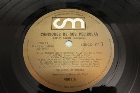 Vinilo Carlos Gardel Canciones De Sus Películas 1966 Volver MercadoLibre