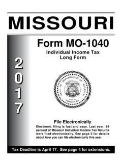 Form MO 1040 Book Individual Income Tax Long Form Form Mo 1040 Book