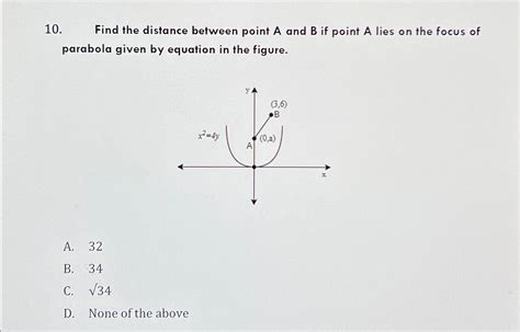 Solved Find The Distance Between Point A And B If Point A